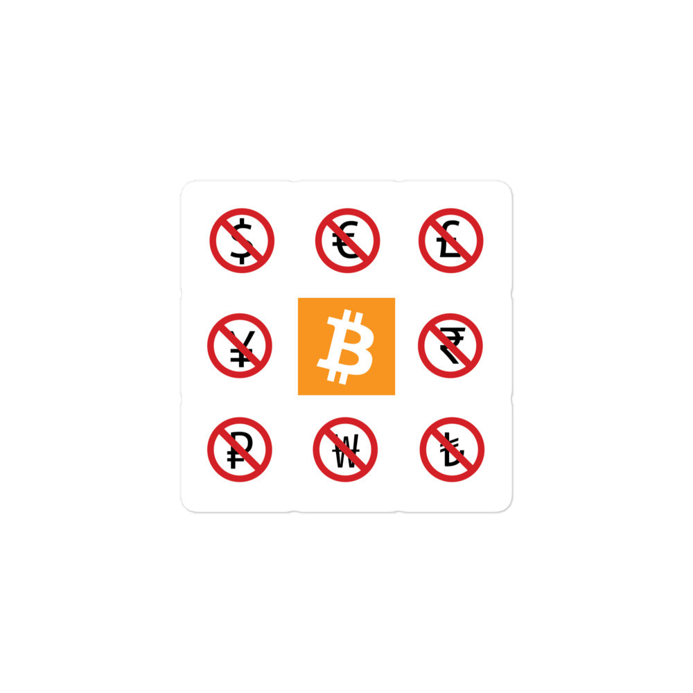 bitcoin sticker - the bitcoin standard - front view - small