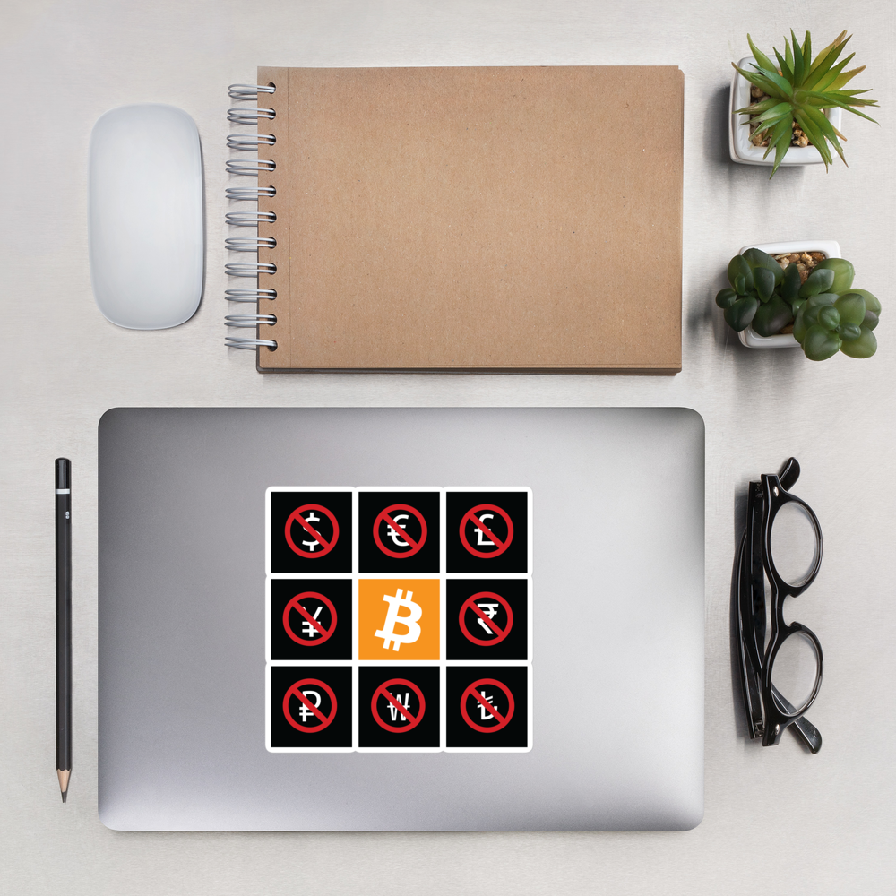 bitcoin sticker - the bitcoin standard - on laptop