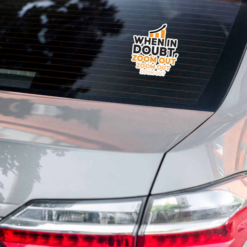 bitcoin sticker - zoom out - on car