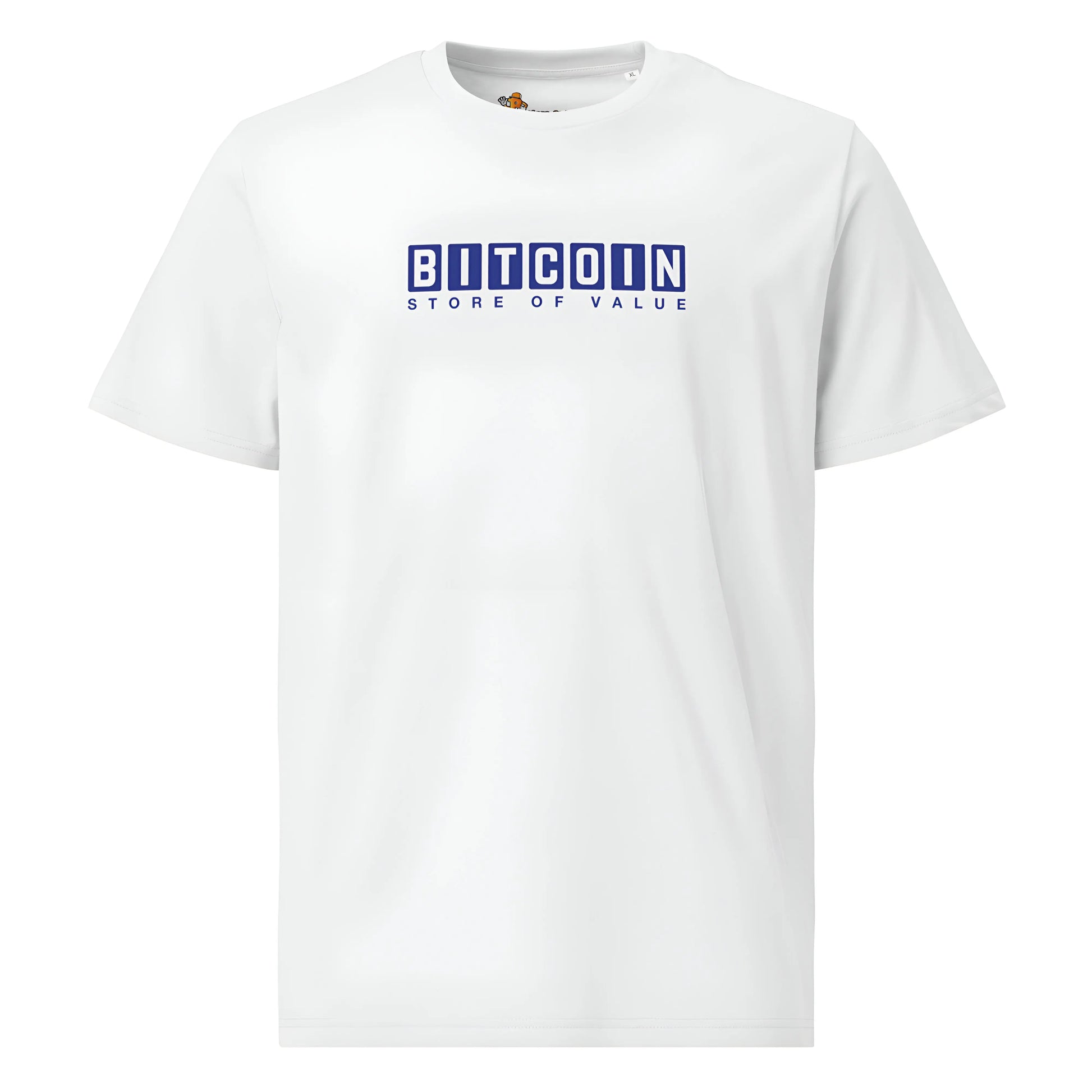 bitcoin t-shirt - store of value - front view - white