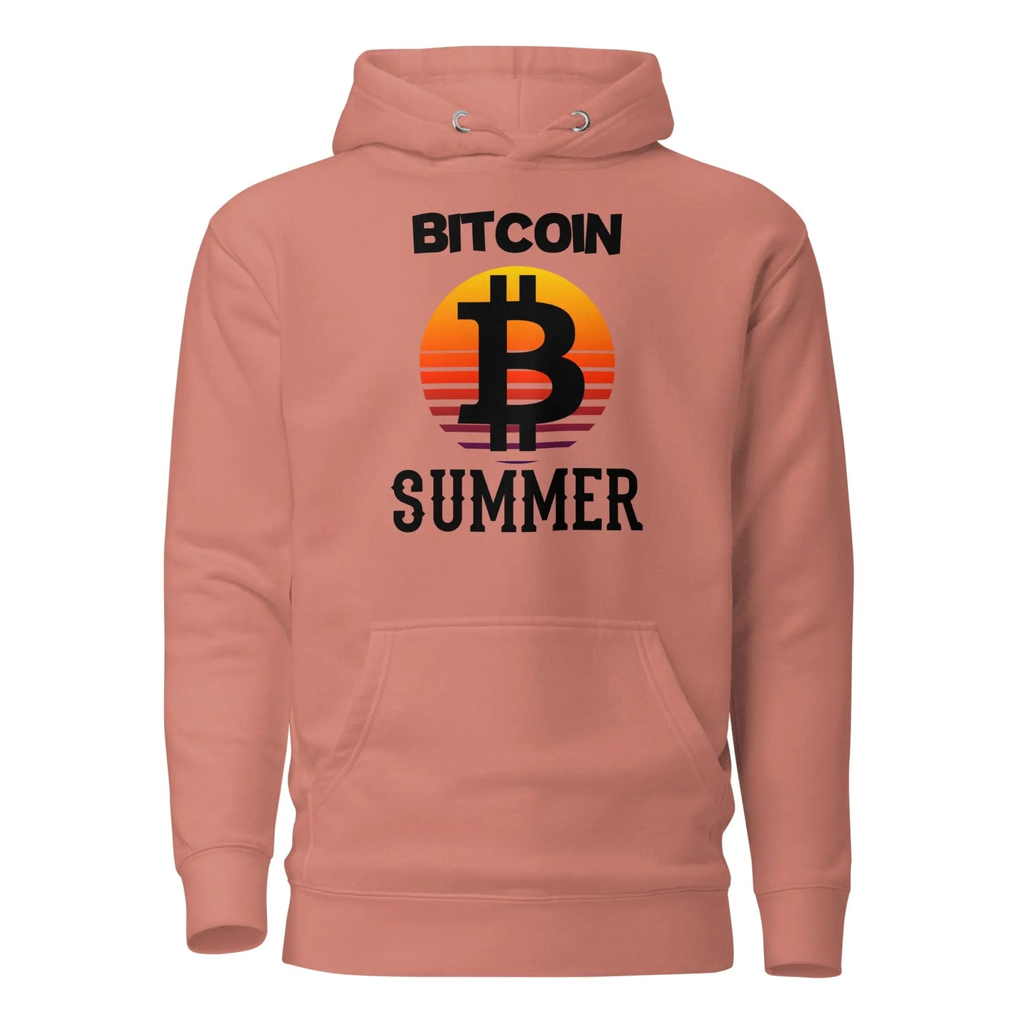 bitcoin hoodie - bitcoin summer - front view - rose