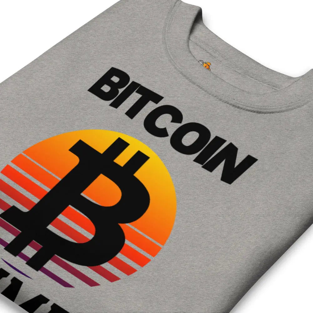bitcoin sweatshirt - bitcoin summer - folded view - grey