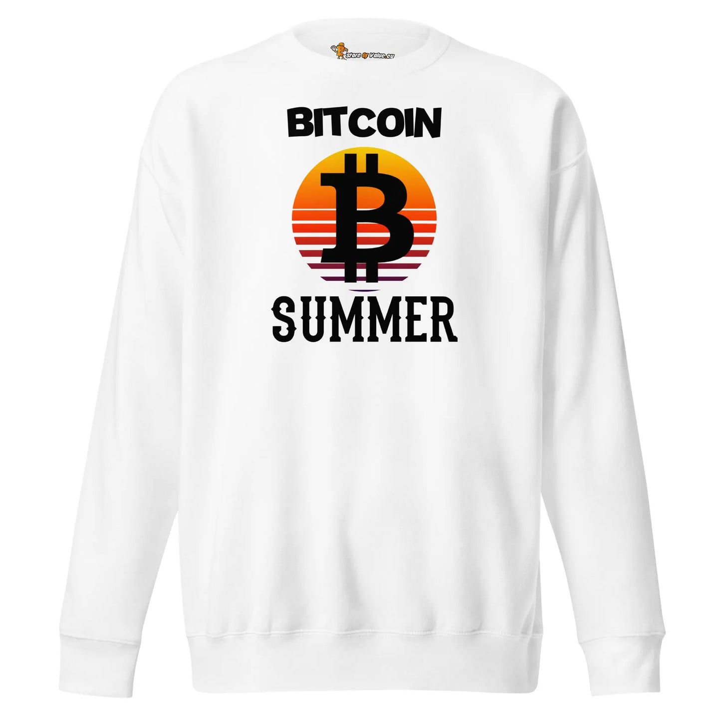 bitcoin sweatshirt - bitcoin summer - front view - white