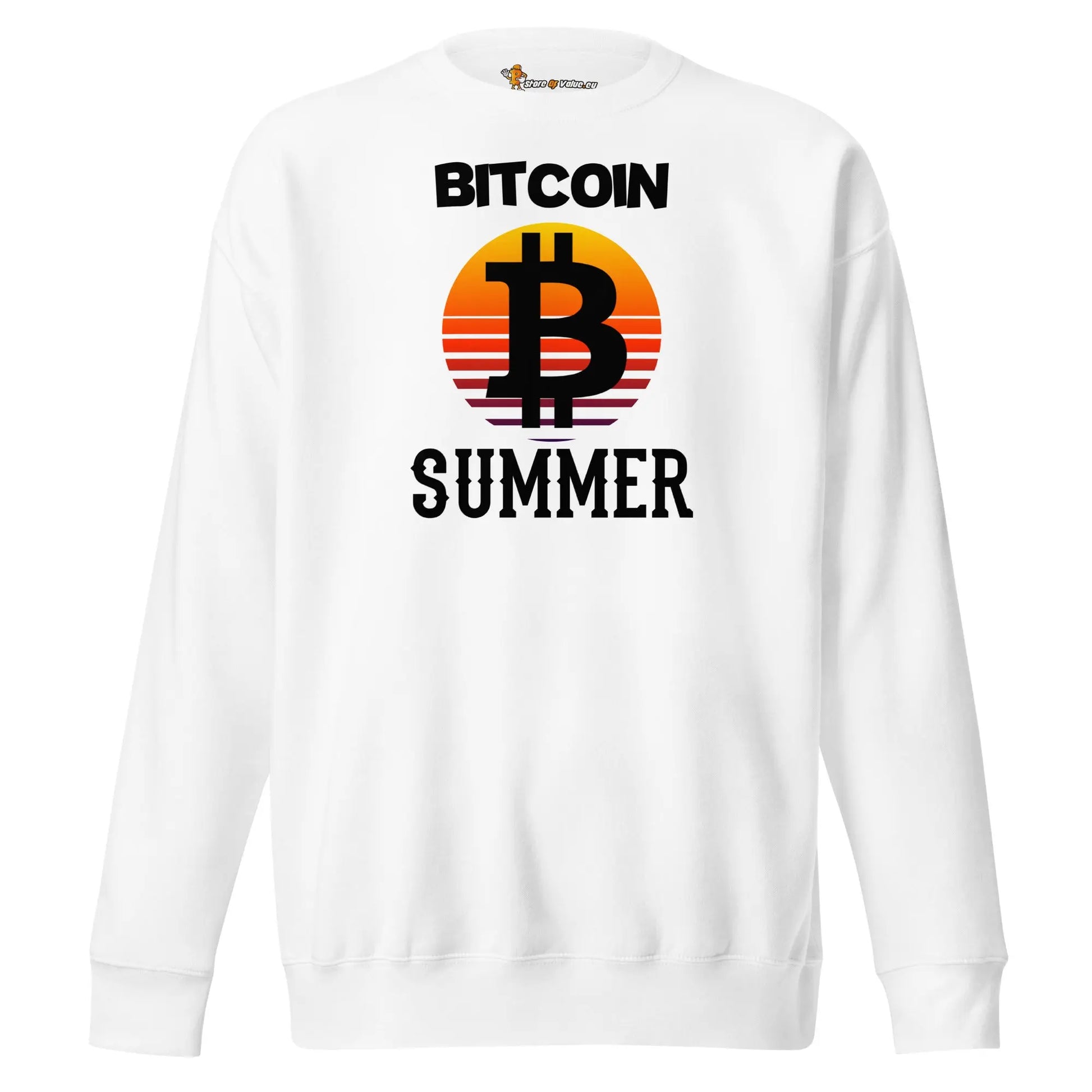 bitcoin sweatshirt - bitcoin summer - front view - white