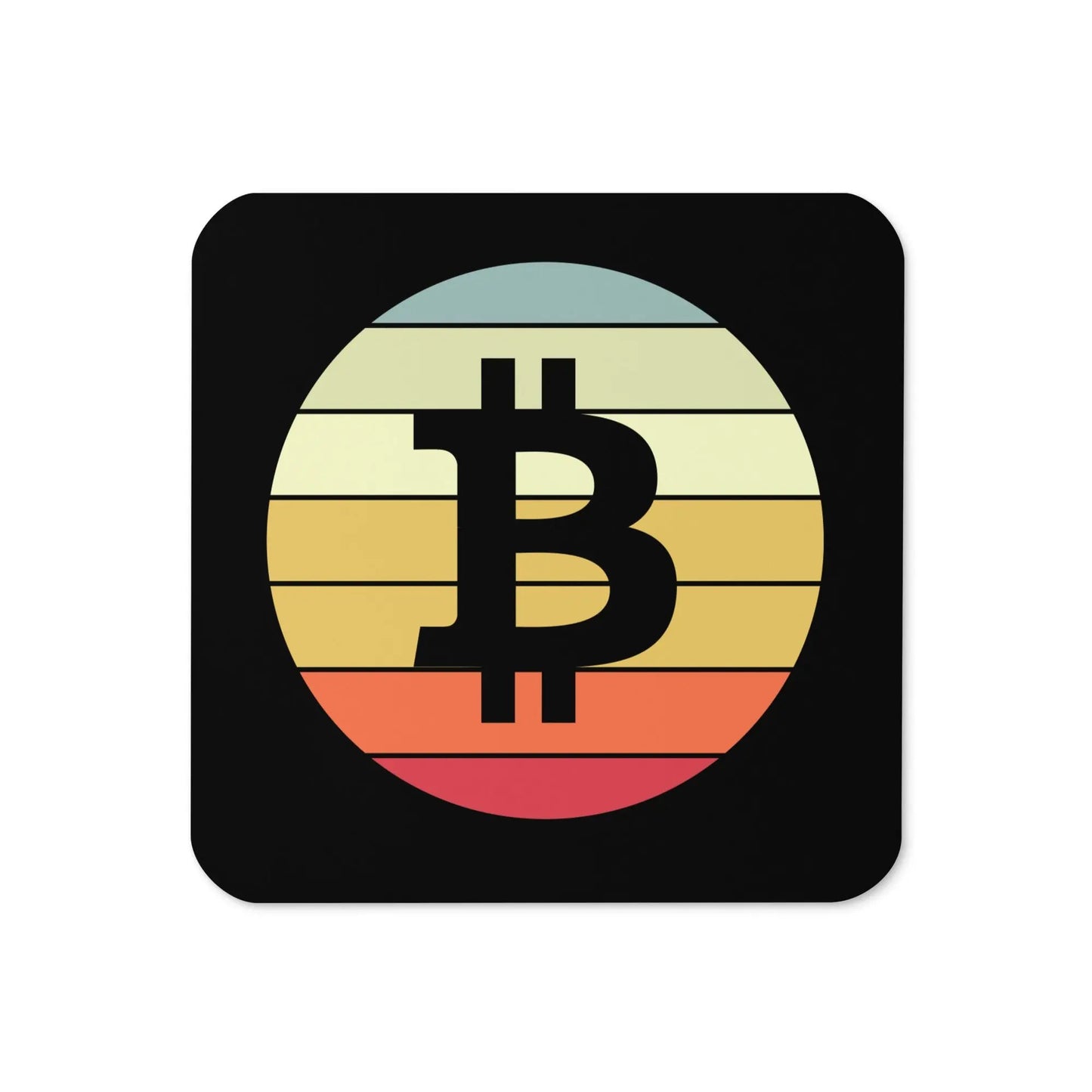 Bitcoin Sunset coaster by BitPopArt front view