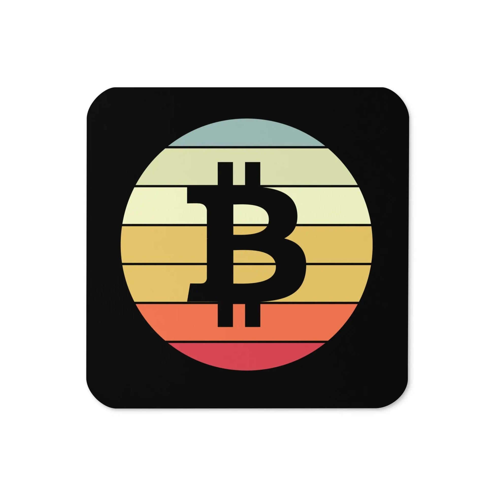 Bitcoin Sunset coaster by BitPopArt front view