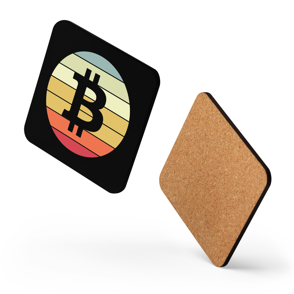 Bitcoin Sunset coaster floating layout product image