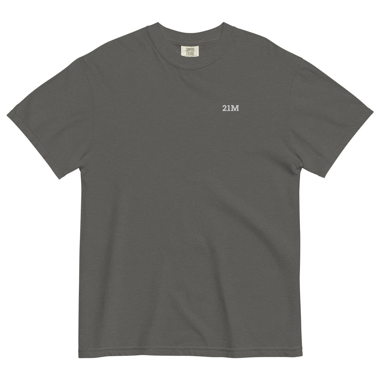 bitcoin t-shirt - 21m - front view - pepper