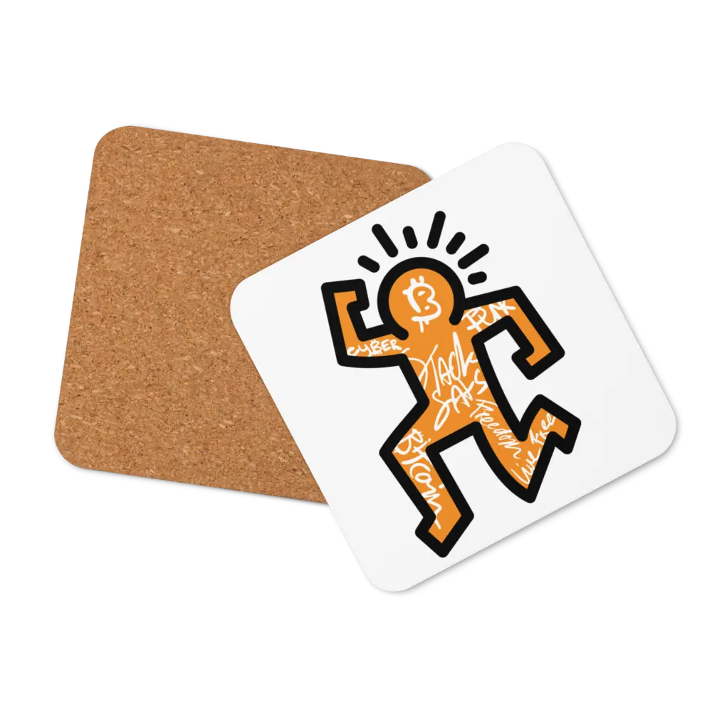 Floating layout Bitcoin Tags Bitcoin coaster by BitPopArt