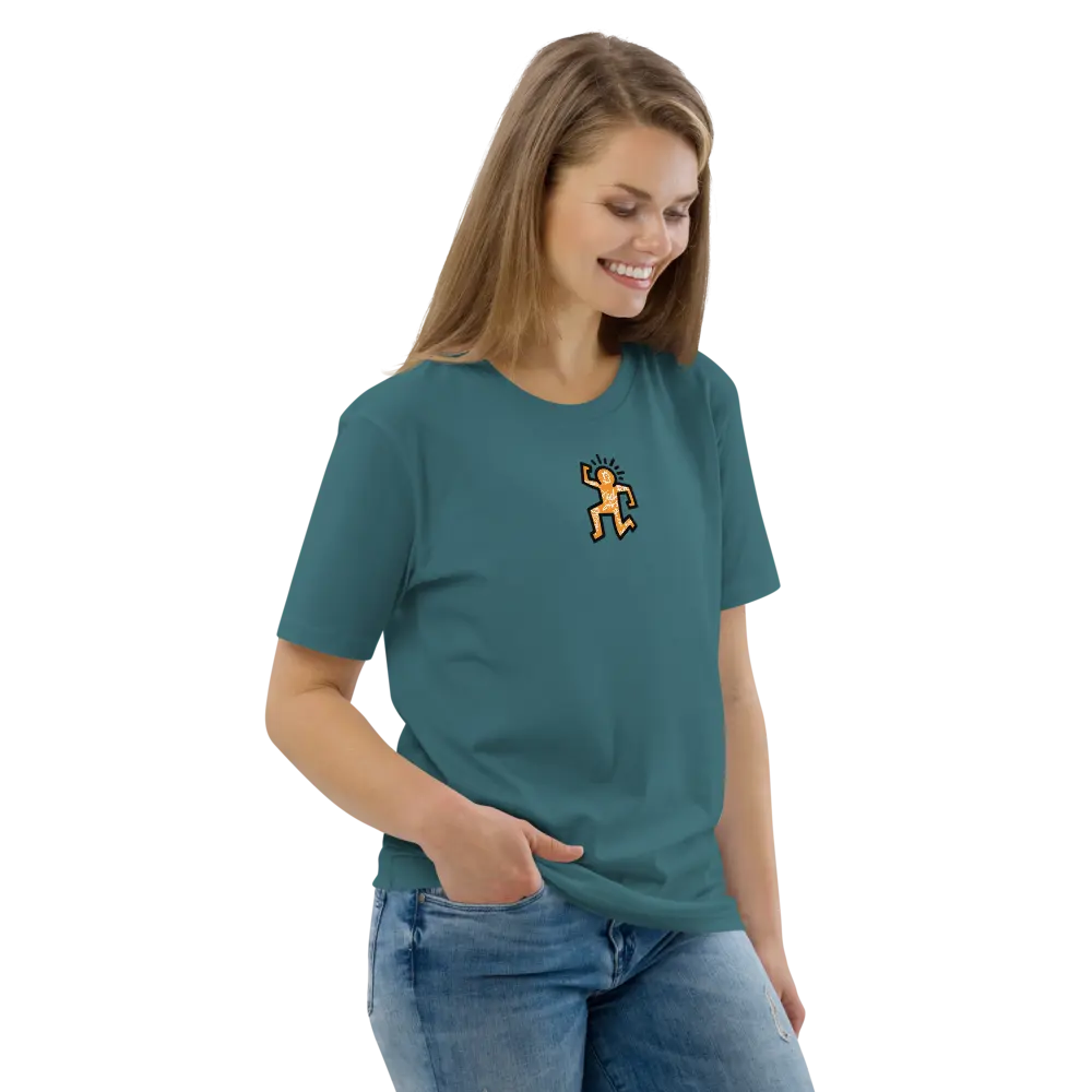 Bitcoin T-Shirt – Bitcoin Tags by BitPopArt - worn on female model