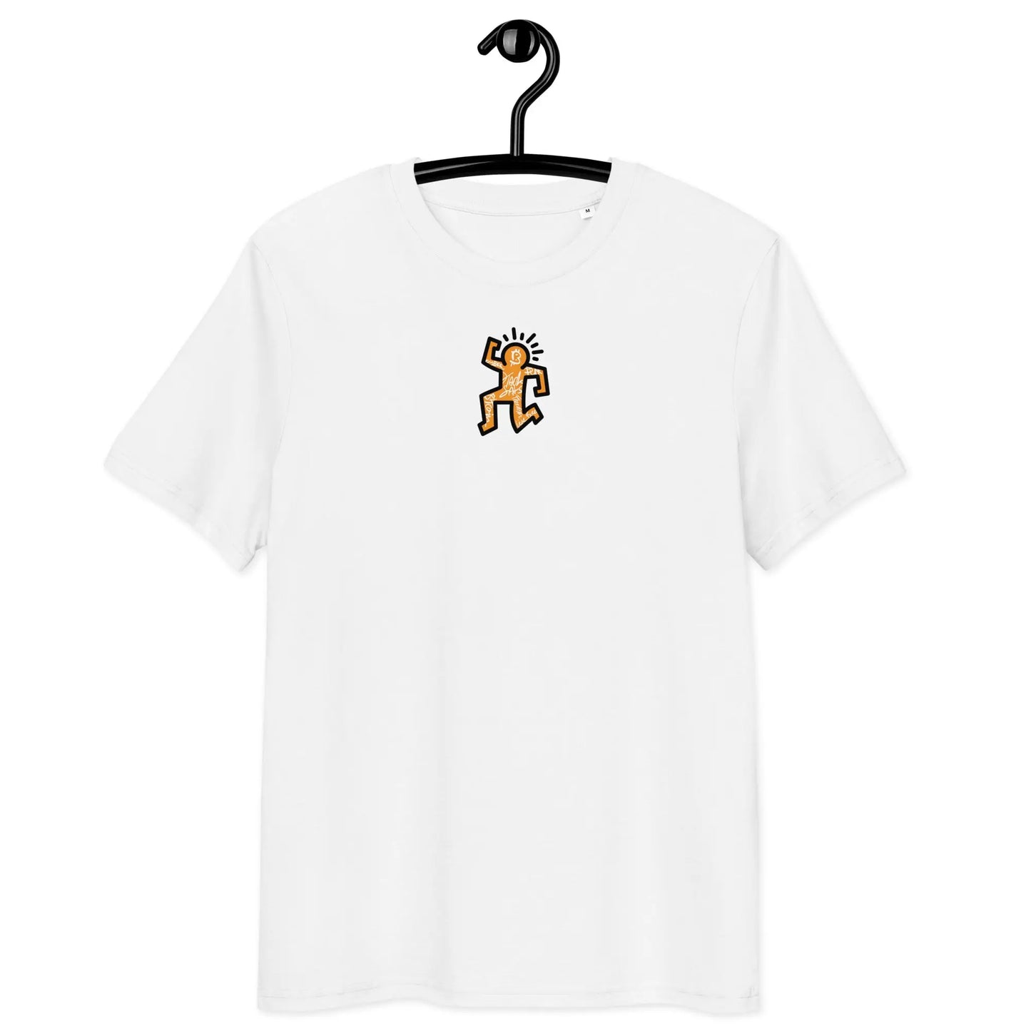 Bitcoin T-Shirt – Bitcoin Tags by BitPopArt - on hanger - white