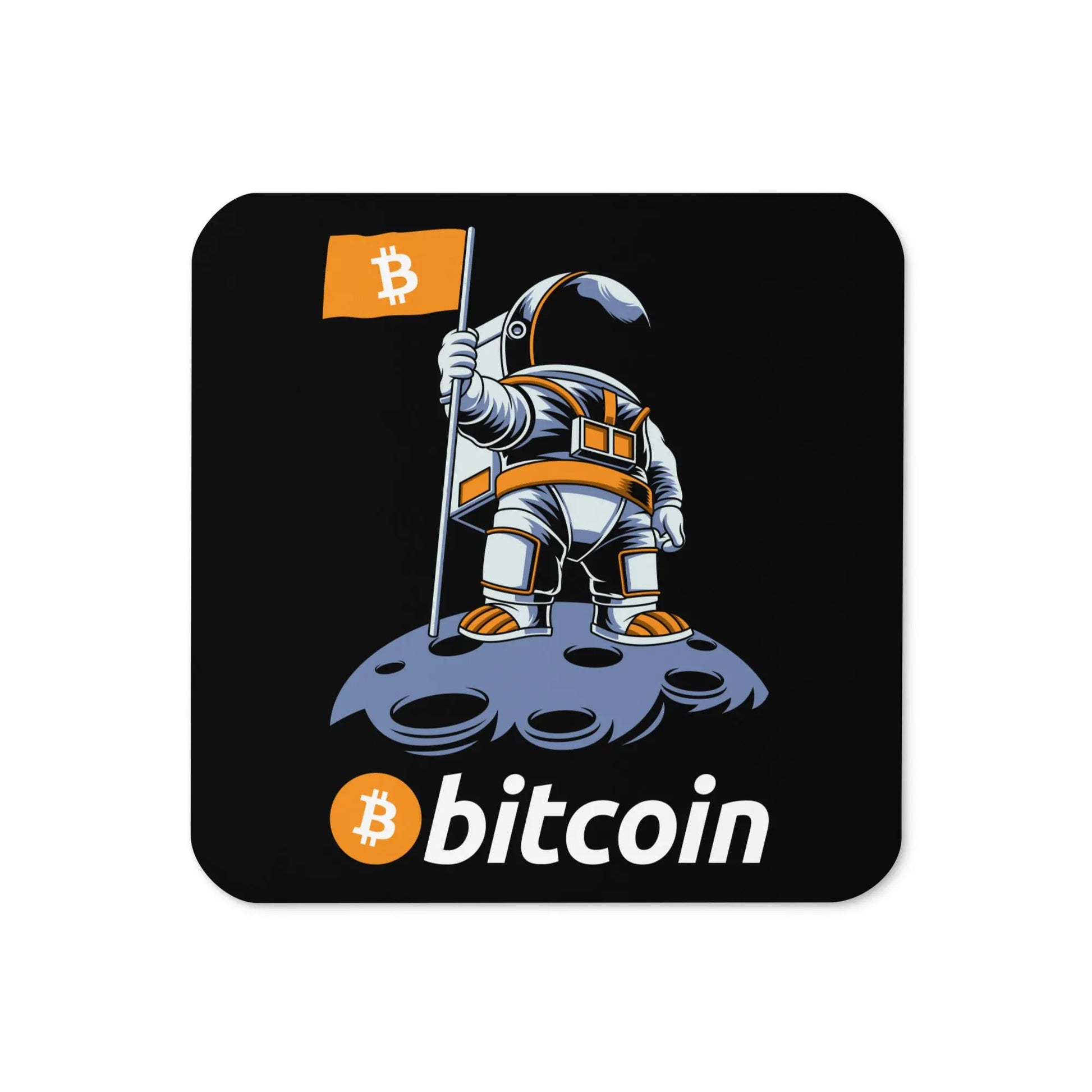 Bitcoin to the Moon coaster by BitPopArt front view