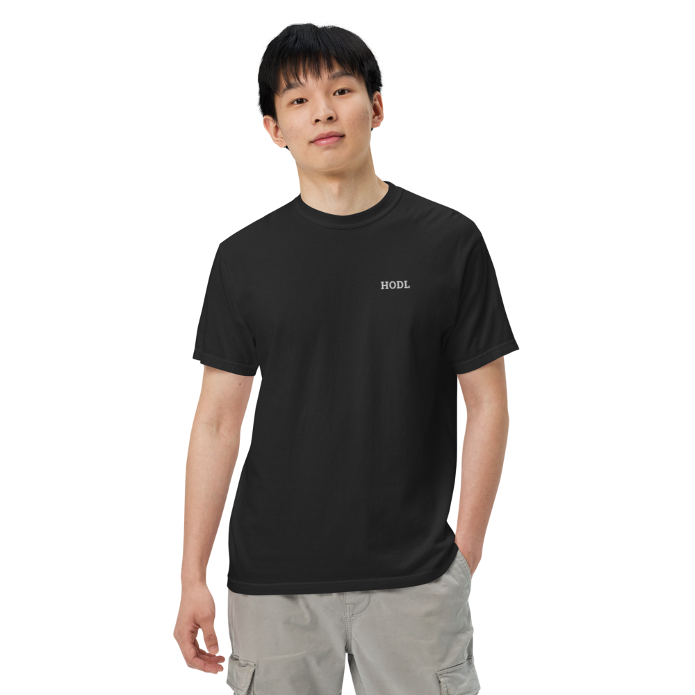 bitcoin t-shirt - hodl - front view - on male model