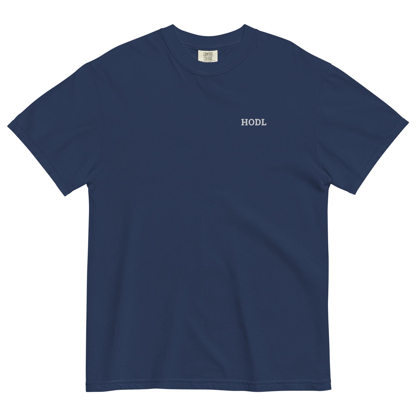 bitcoin t-shirt - hodl - front view - navy