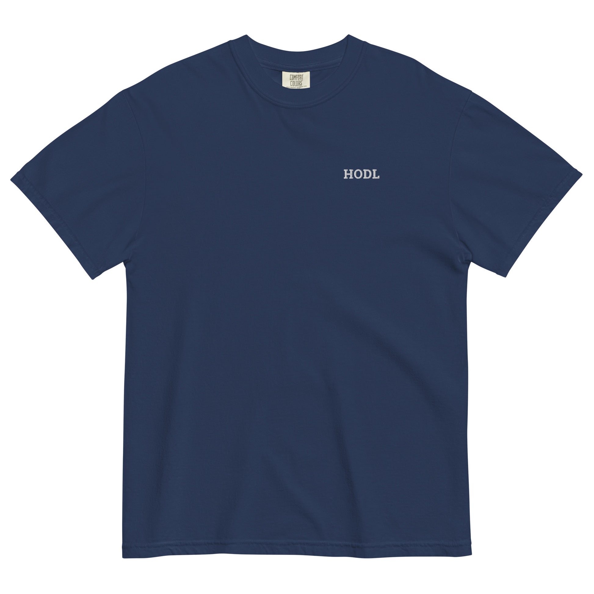 bitcoin t-shirt - hodl - front view - navy