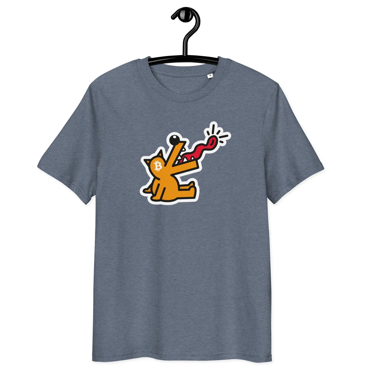Bitcoin T-Shirt – Woof - on hanger - blue 