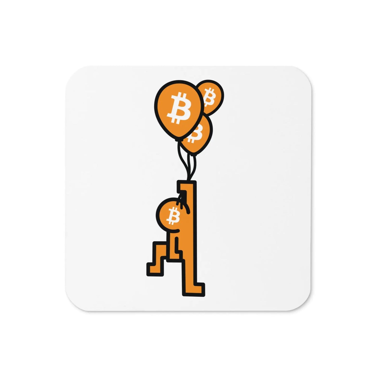 BitPop Balloon Bitcoin coaster by BitPopArt front view