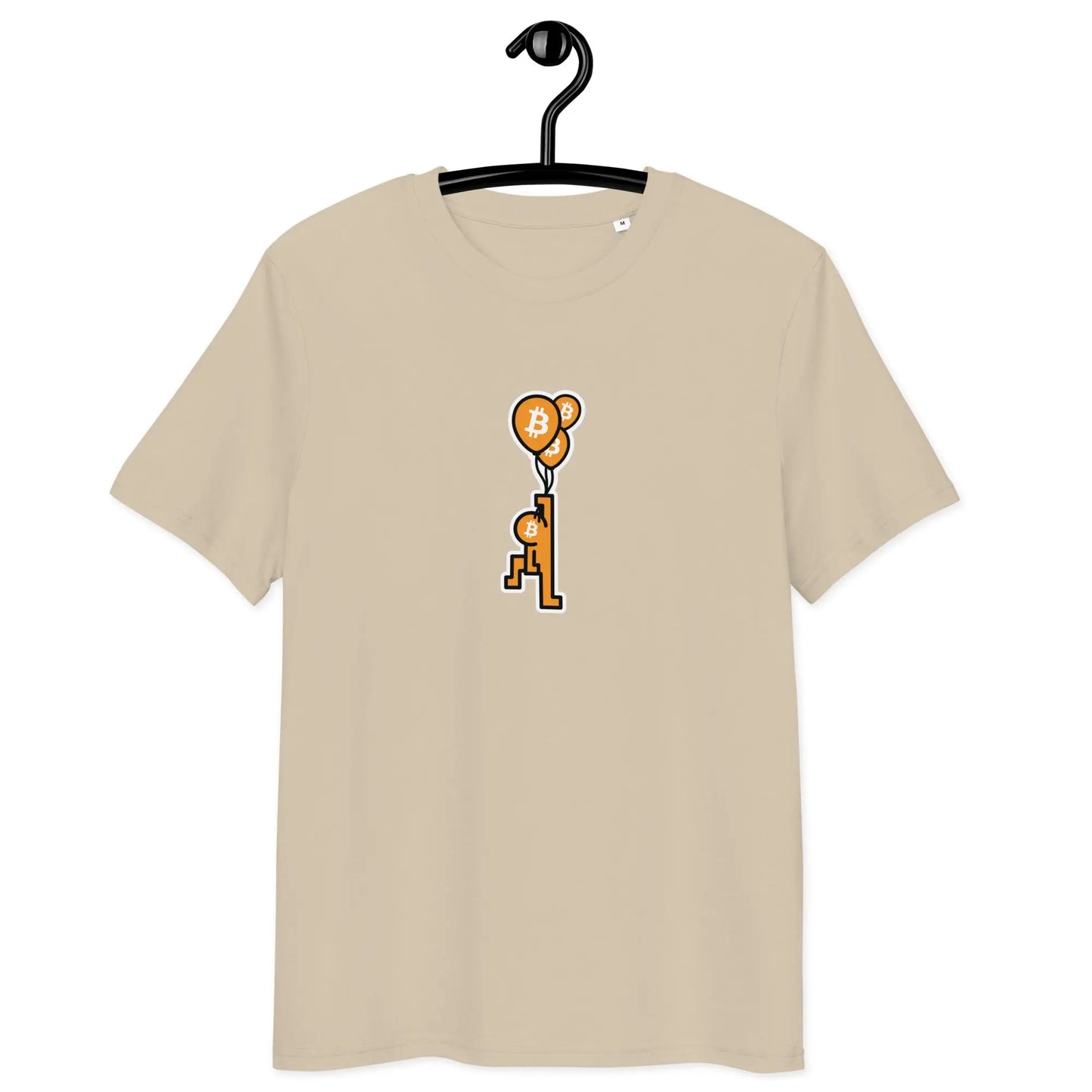Bitcoin T-Shirt – BitPop Balloon - on hanger - beige