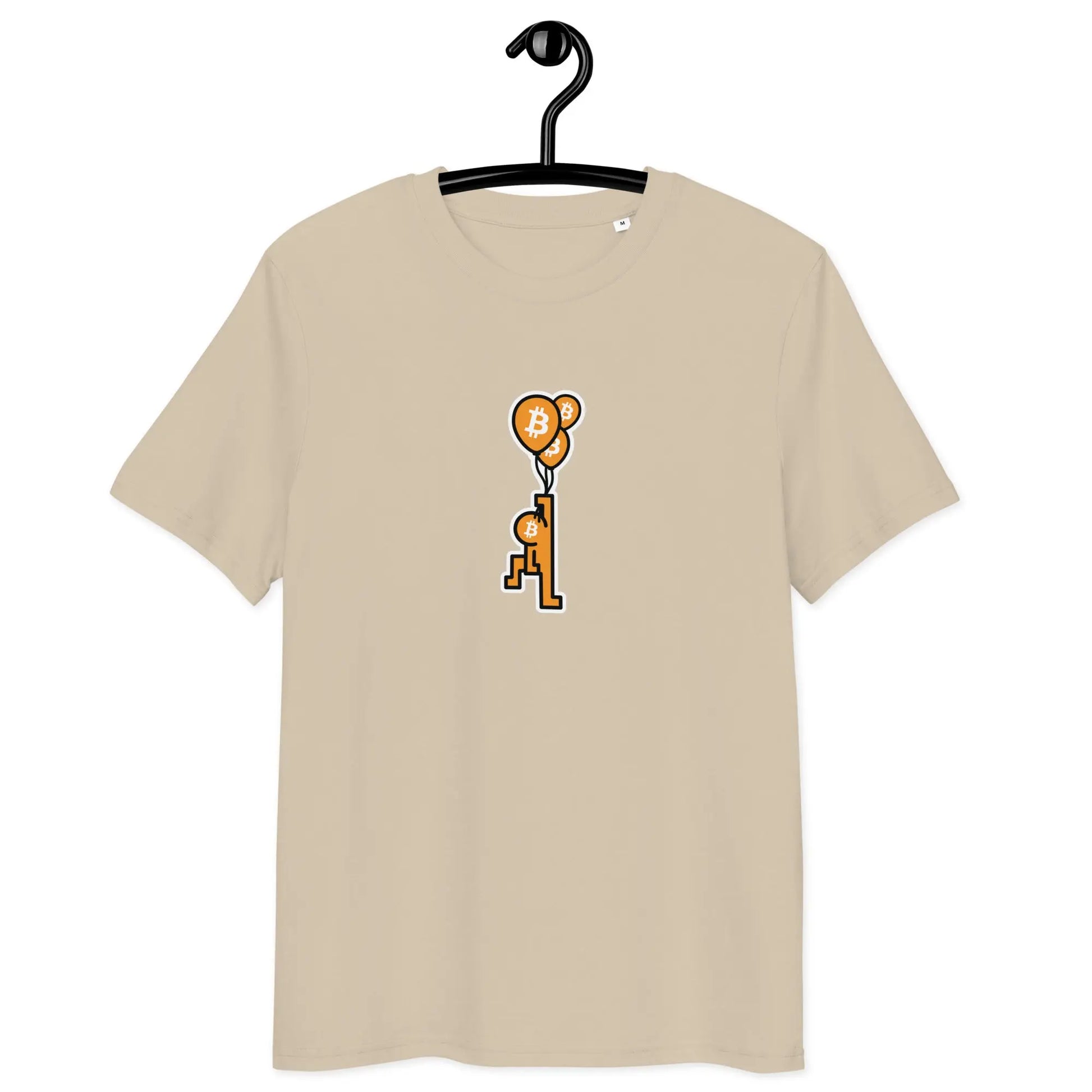 Bitcoin T-Shirt – BitPop Balloon - on hanger - beige
