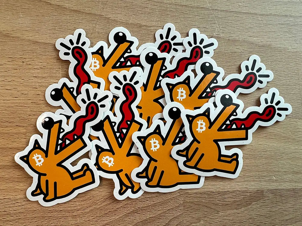 bitcoin sticker - bitpop dog - detail view