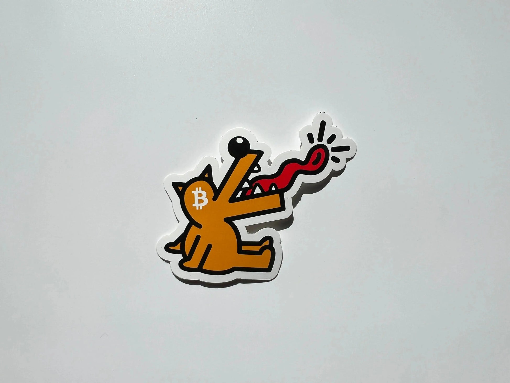 bitcoin sticker - bitpop dog - front view