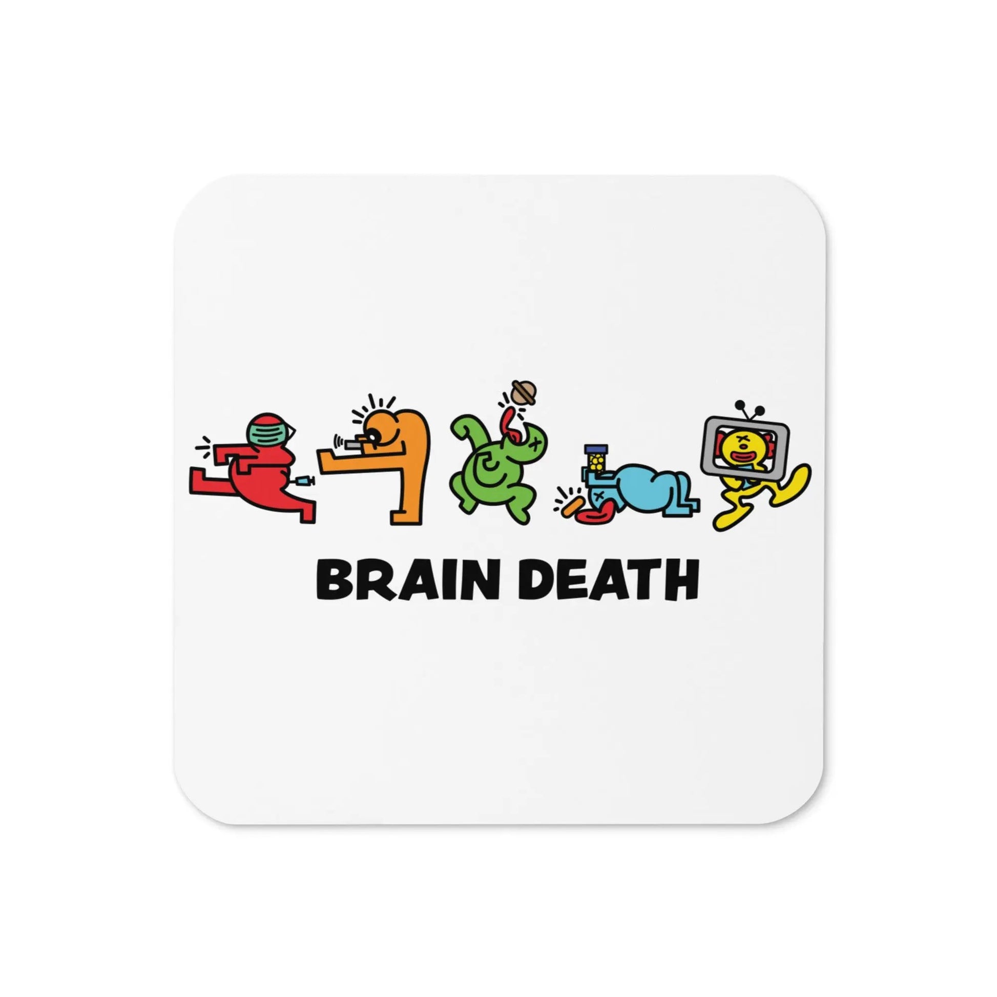 Brain Death Bitcoin coaster by BitPopArt front view