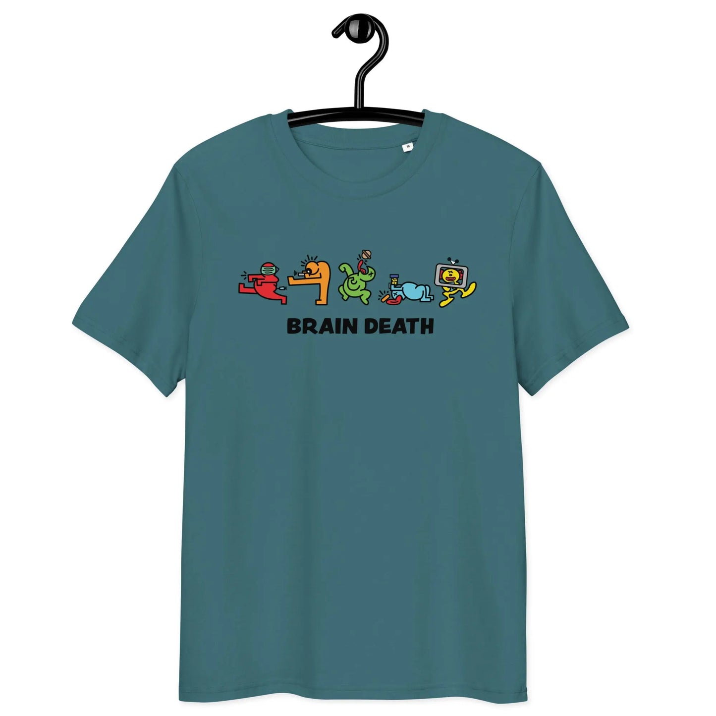 Bitcoin T-Shirt – Brain Death - on hanger - blue