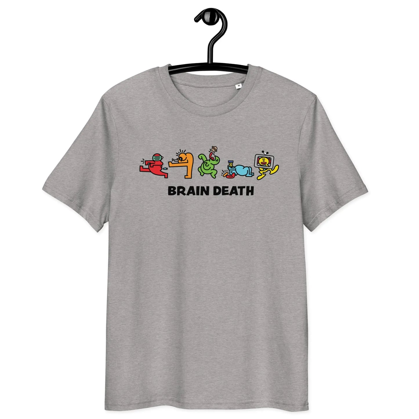 Bitcoin T-Shirt – Brain Death - on hanger - grey