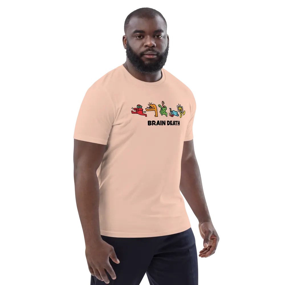 Bitcoin T-Shirt – Brain Death - worn on model - male