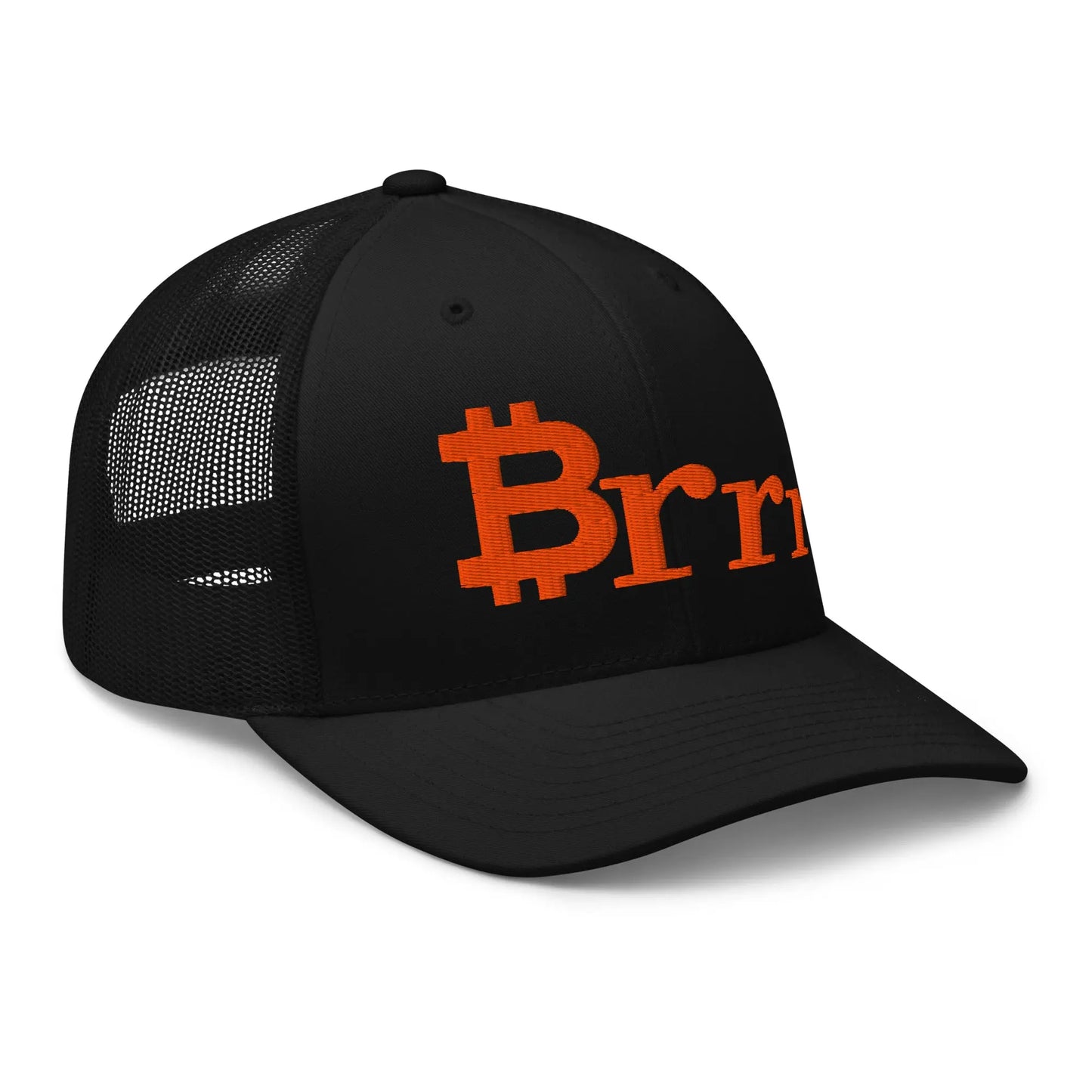 brrr symbol bitcoin cap side view black