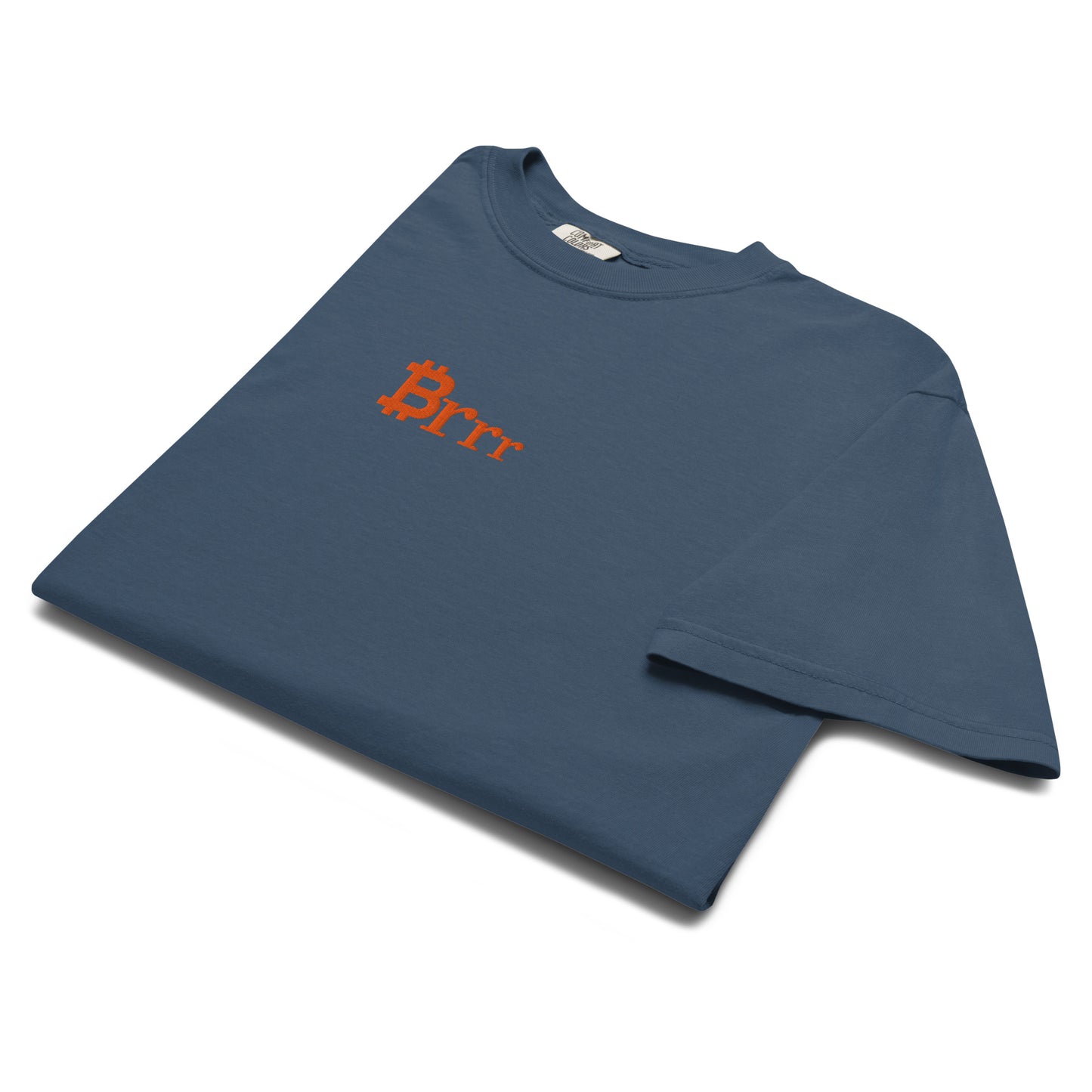 bitcoin t-shirt - brrr - folded view - midnight