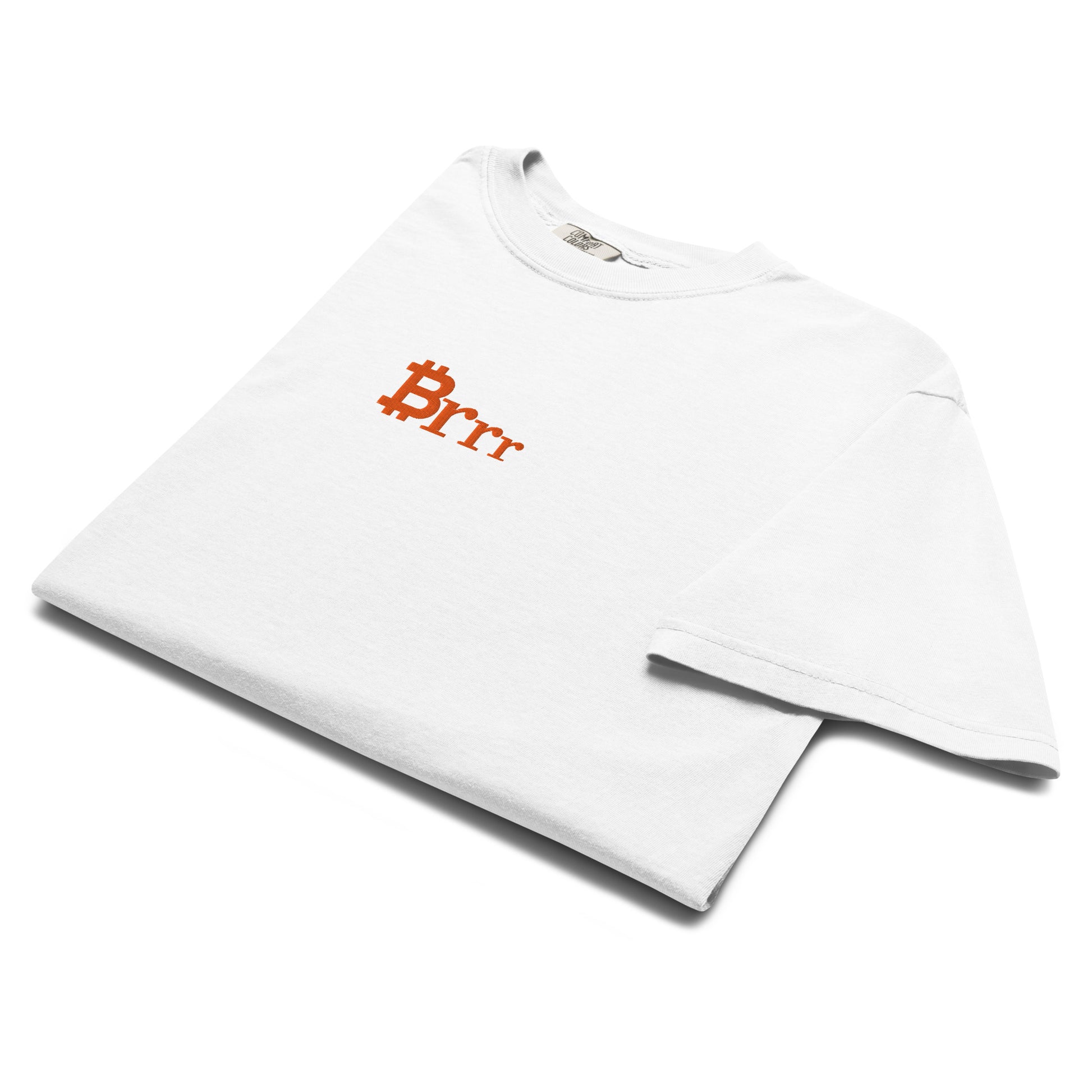 bitcoin t-shirt - brrr - folded view - white