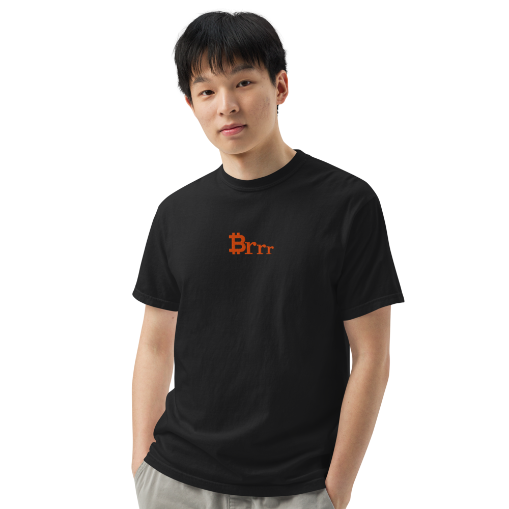 bitcoin t-shirt - brrr - worn view - black