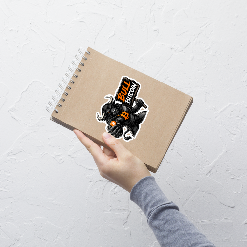 bitcoin sticker - bull power - notebook view
