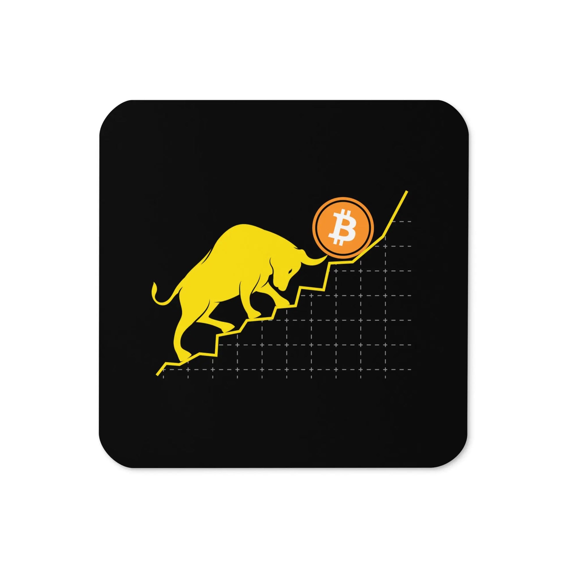 Bullish! Bitcoin coaster by BitPopArt front view