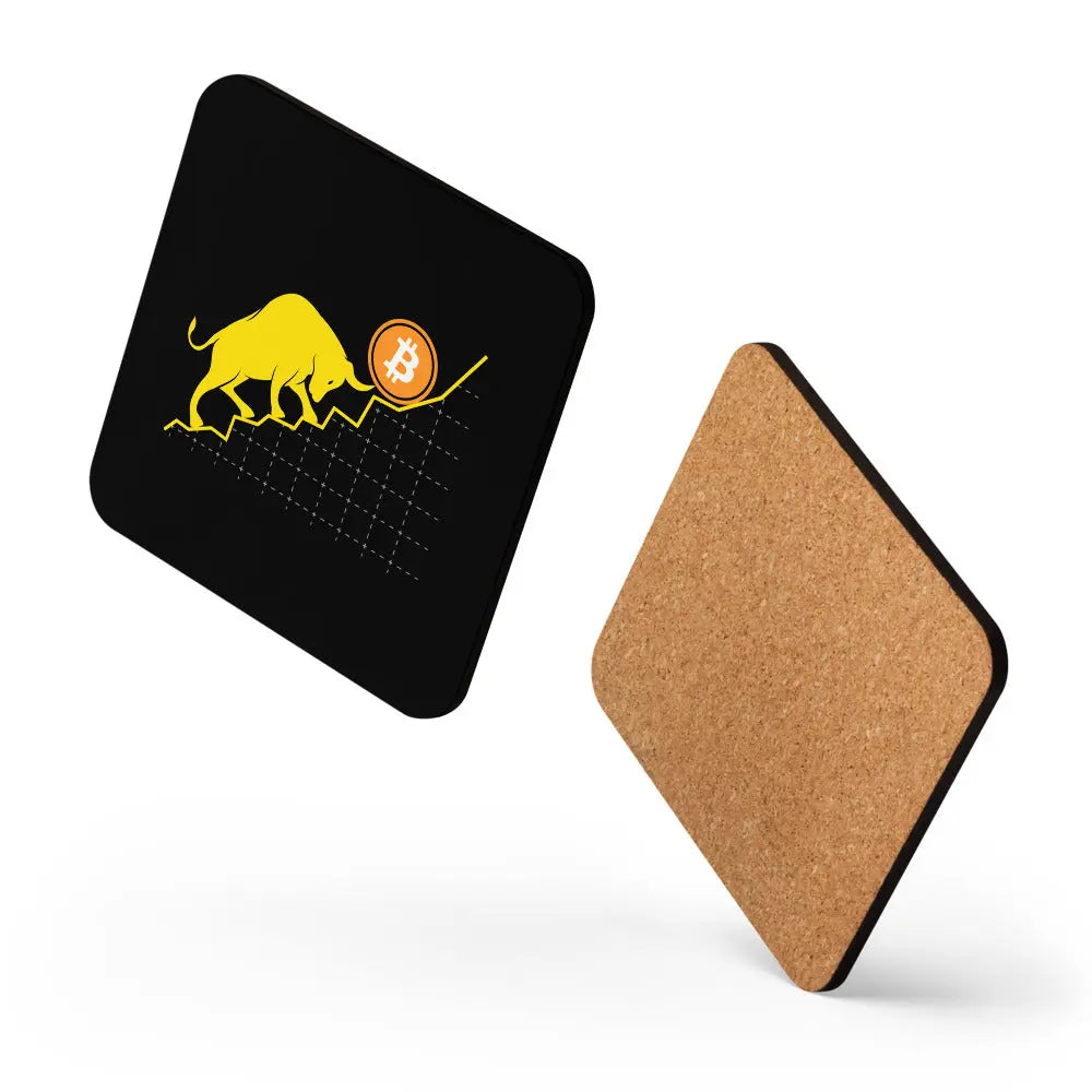 Bullish! Bitcoin coaster floating layout product image