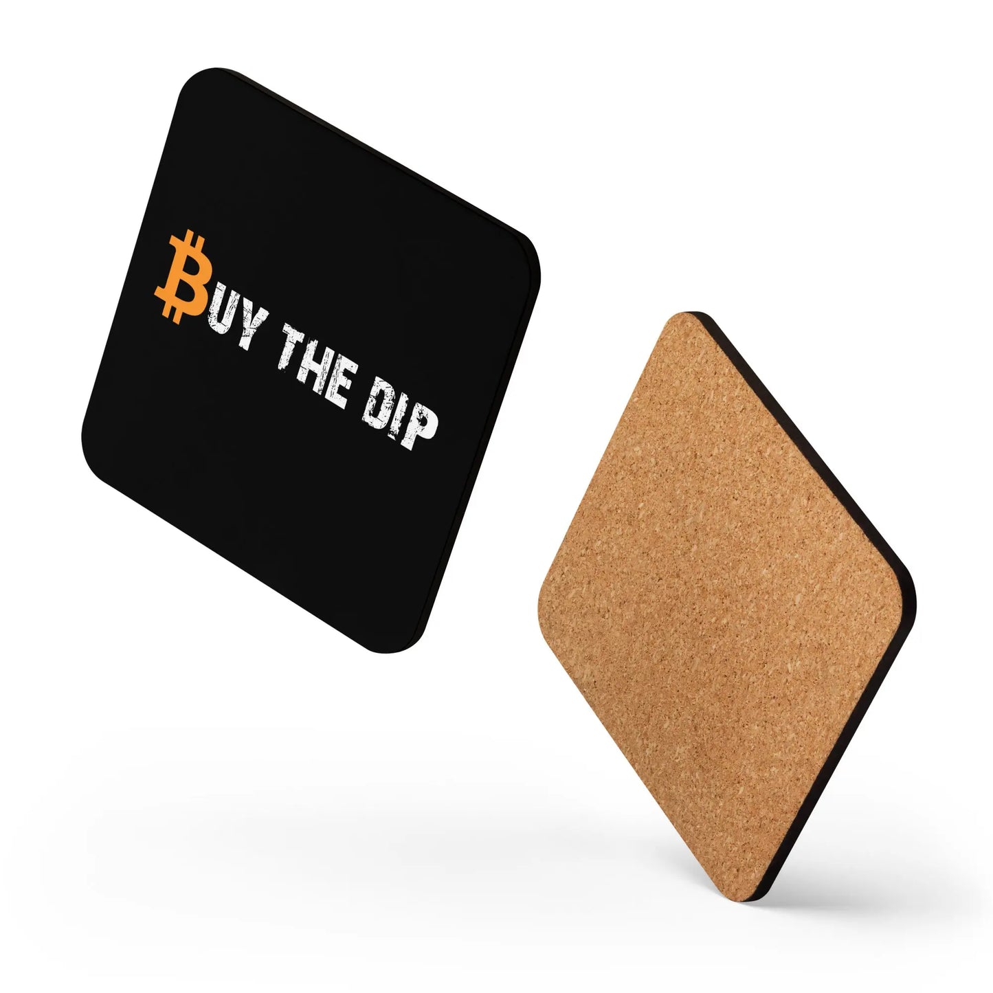Buy The Dip Bitcoin coaster floating layout product image