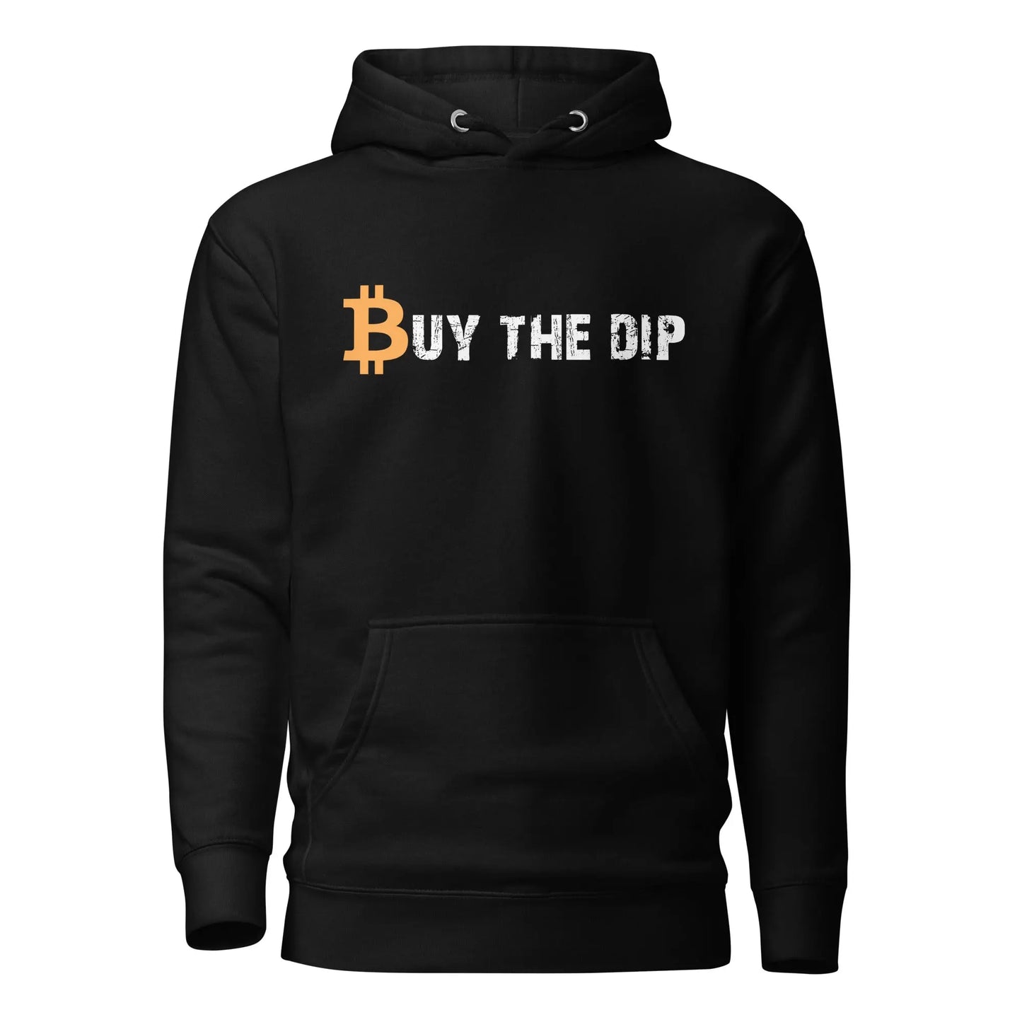 bitcoin hoodie - buy the dip - front view