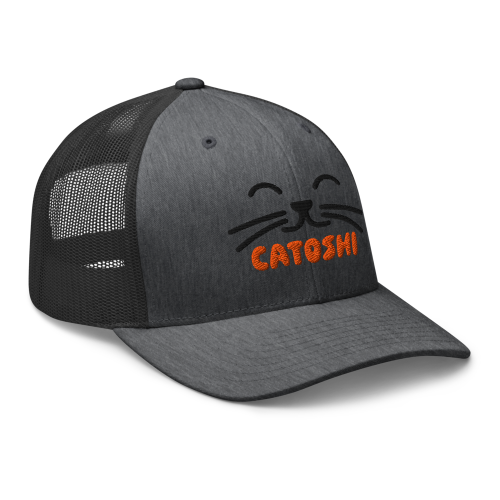 catoshi bitcoin cap side view charcoal black