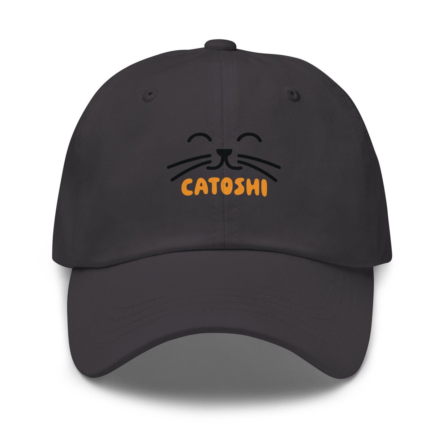 bitcoin hat - catoshi - front view - grey