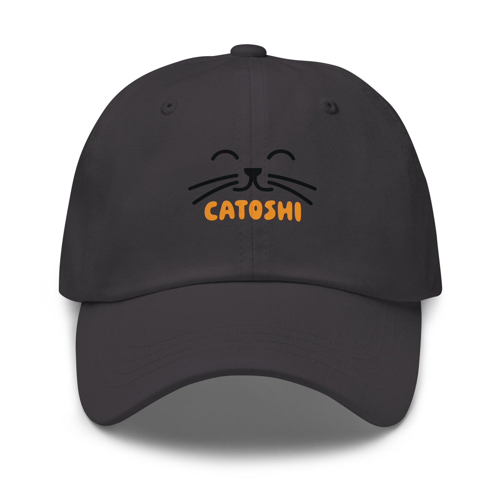 bitcoin hat - catoshi - front view - grey