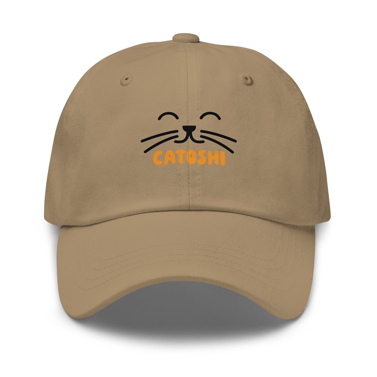 bitcoin hat - catoshi - front view - khaki