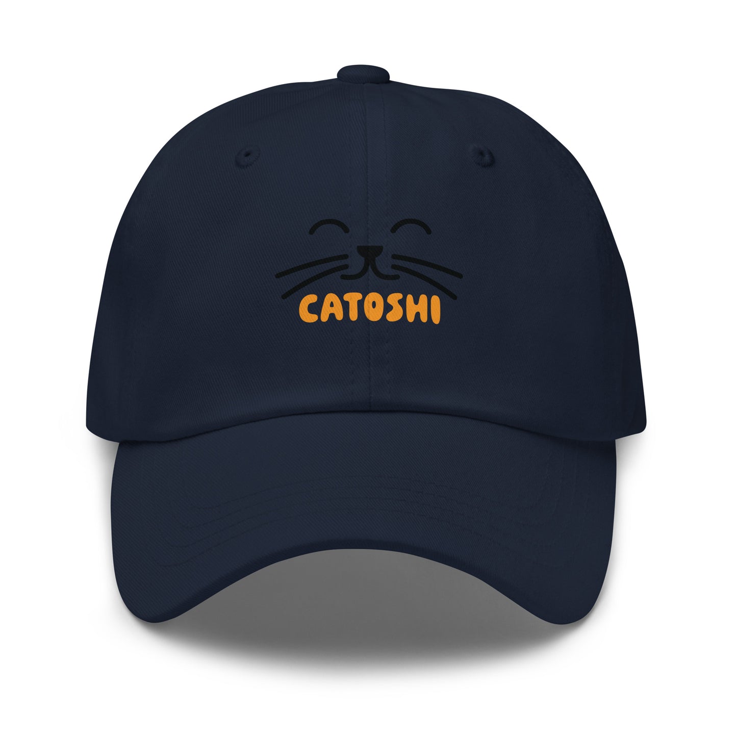 bitcoin hat - catoshi - front view - navy