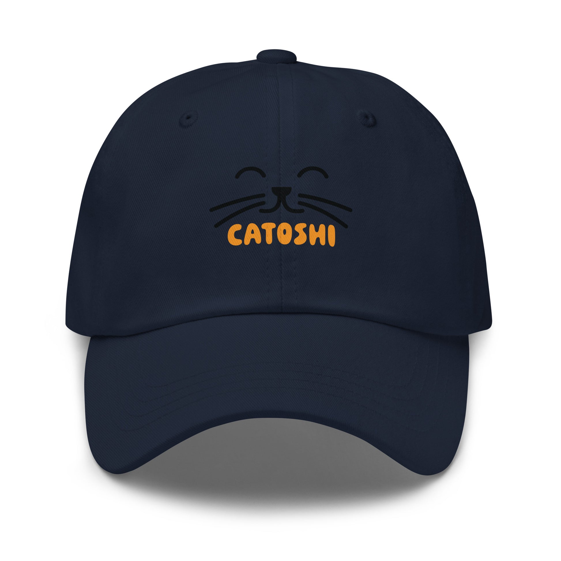 bitcoin hat - catoshi - front view - navy