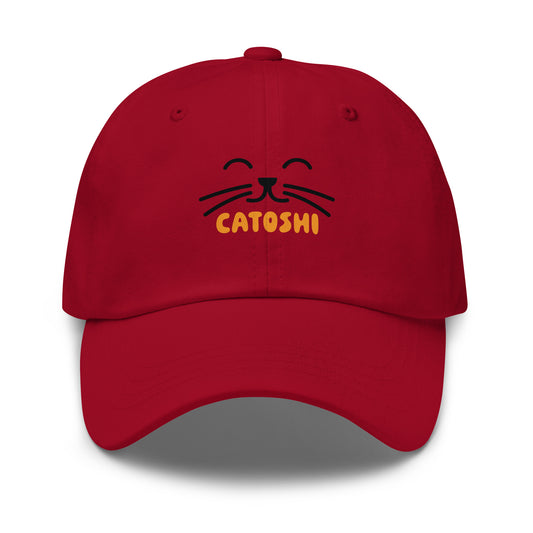 bitcoin hat - catoshi - front view - red