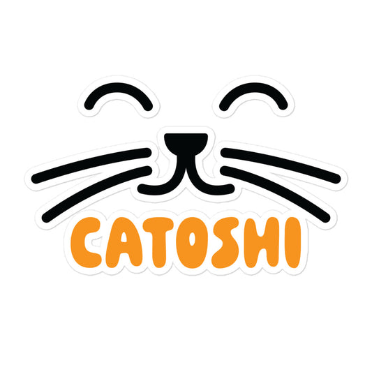 bitcoin sticker - catoshi - front view
