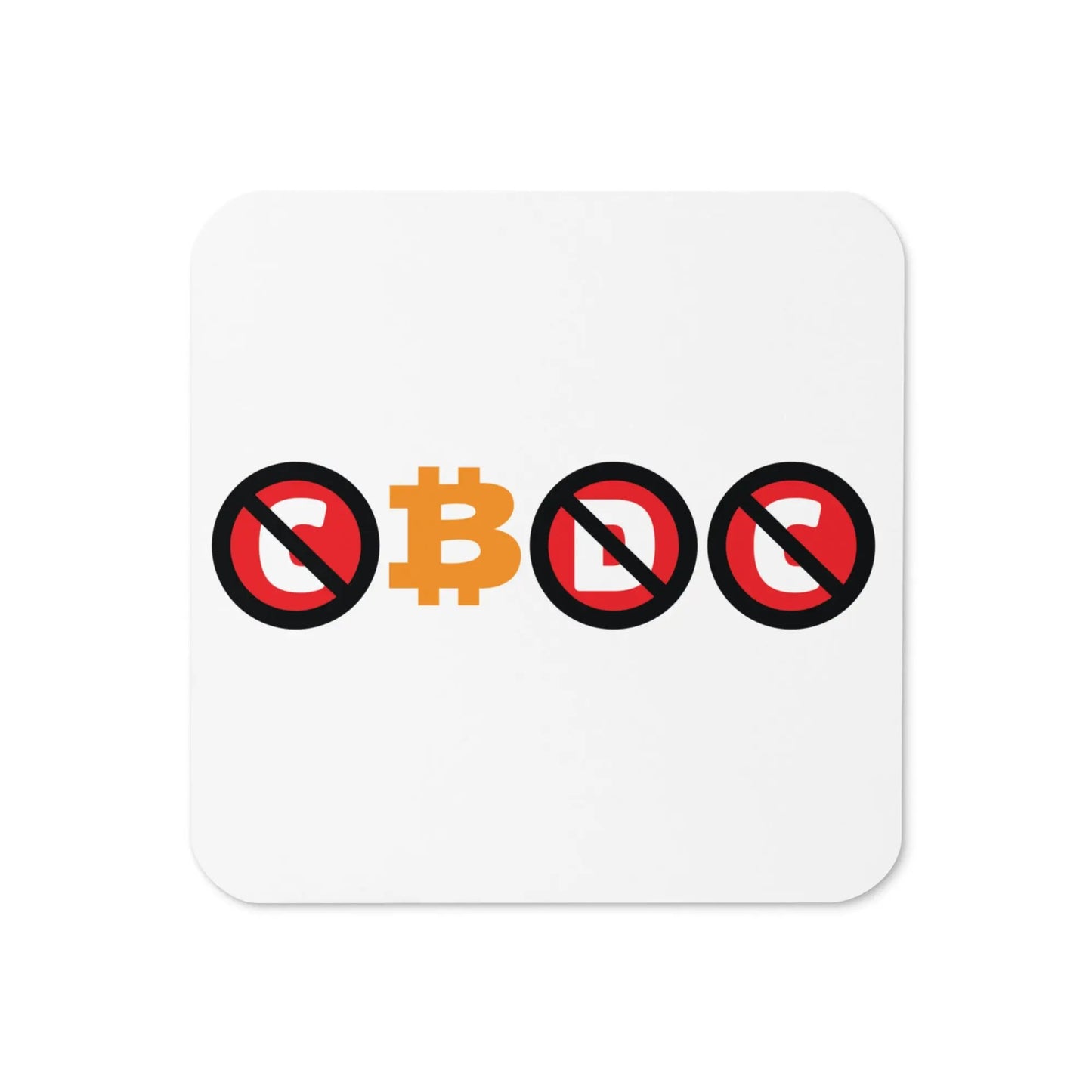 CBDC Bitcoin coaster by BitPopArt front view
