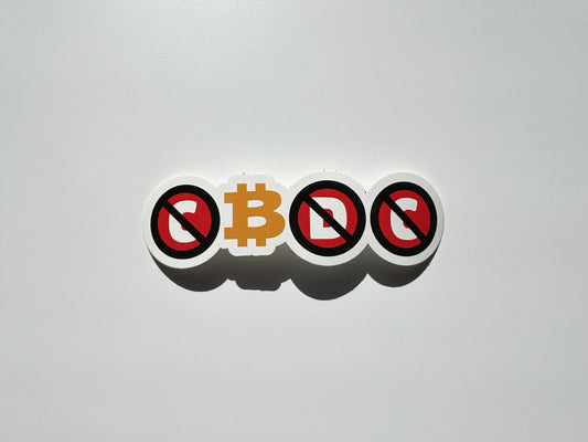 bitcoin sticker - cbdc - front view