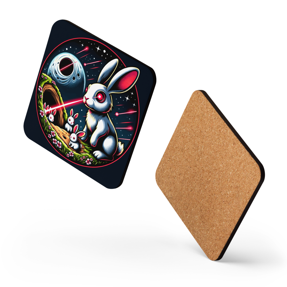 Laser Eyes Rabbit Family - Bitcoin Coaster Store of Value