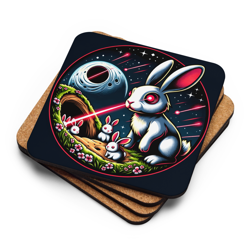 Laser Eyes Rabbit Family - Bitcoin Coaster Store of Value